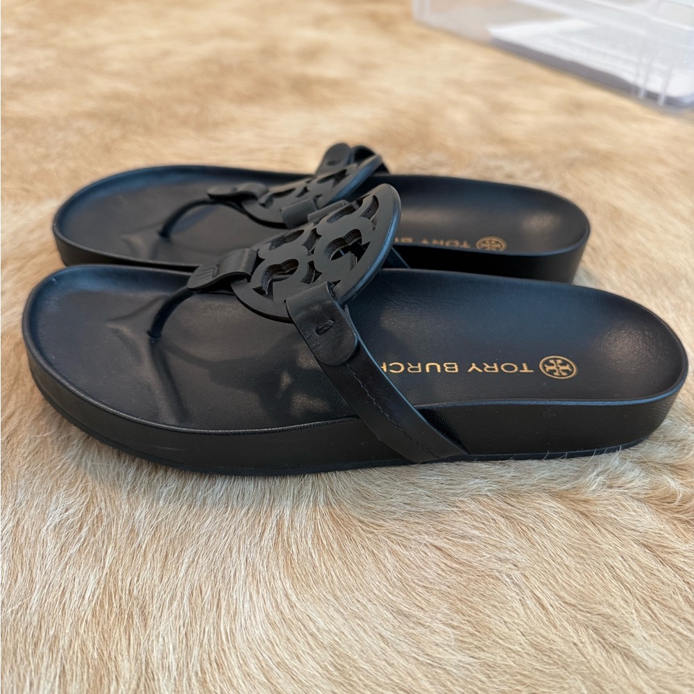 Tory Burch Black Miller Cloud Sandals - Picture 2 of 9